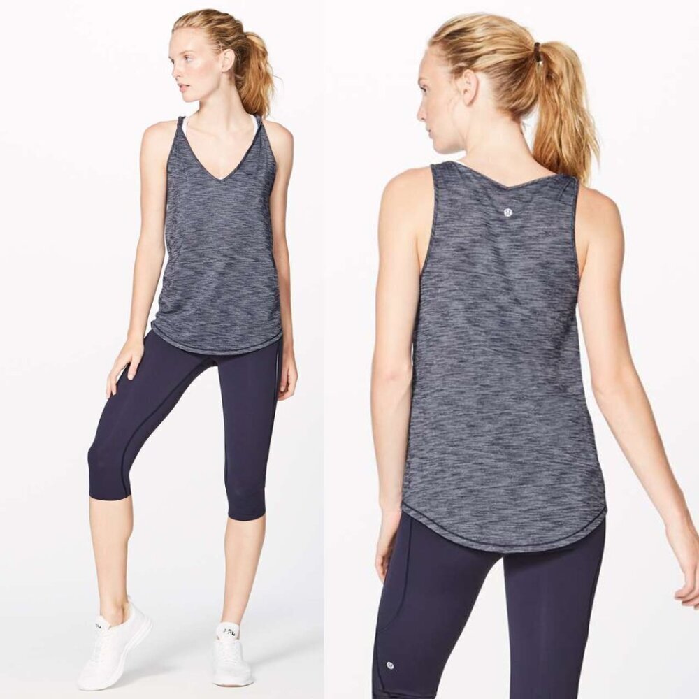 Lululemon Do The Twist Tank Heathered Deep Navy Size 2
